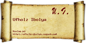 Ufholz Ibolya névjegykártya